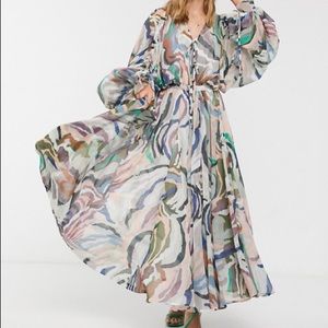 ASOS Eivissa Maxi Dress in Abstract Zebra Print